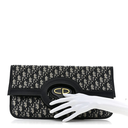 Christian Dior Oblique Fold Over Clutch Blue 2 of 7
