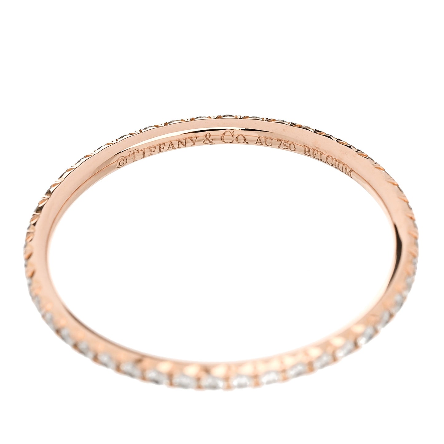 18K Rose Gold Diamond Metro Band Ring 54 7
