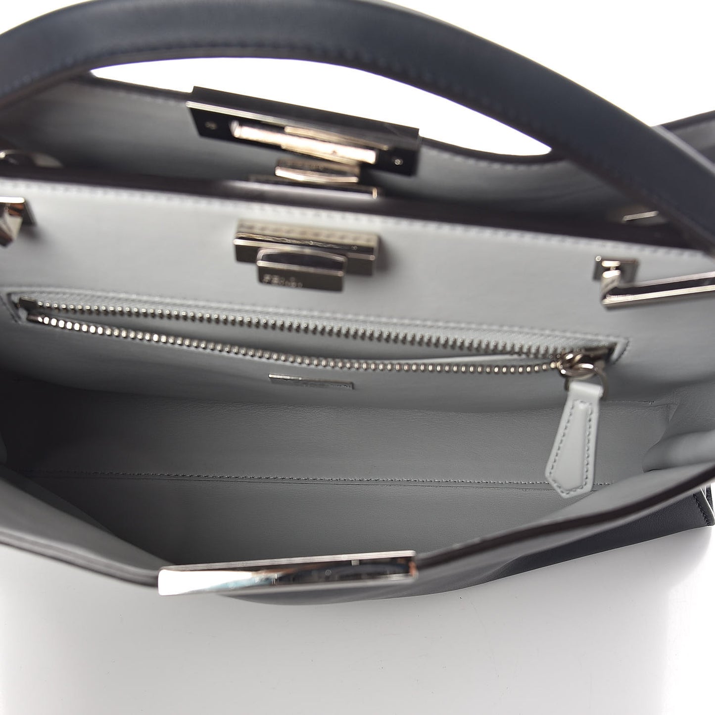 Vitello Tahiti Burro Large Peekaboo Iconic Essentially Satchel Blue Notte Grigio Perla