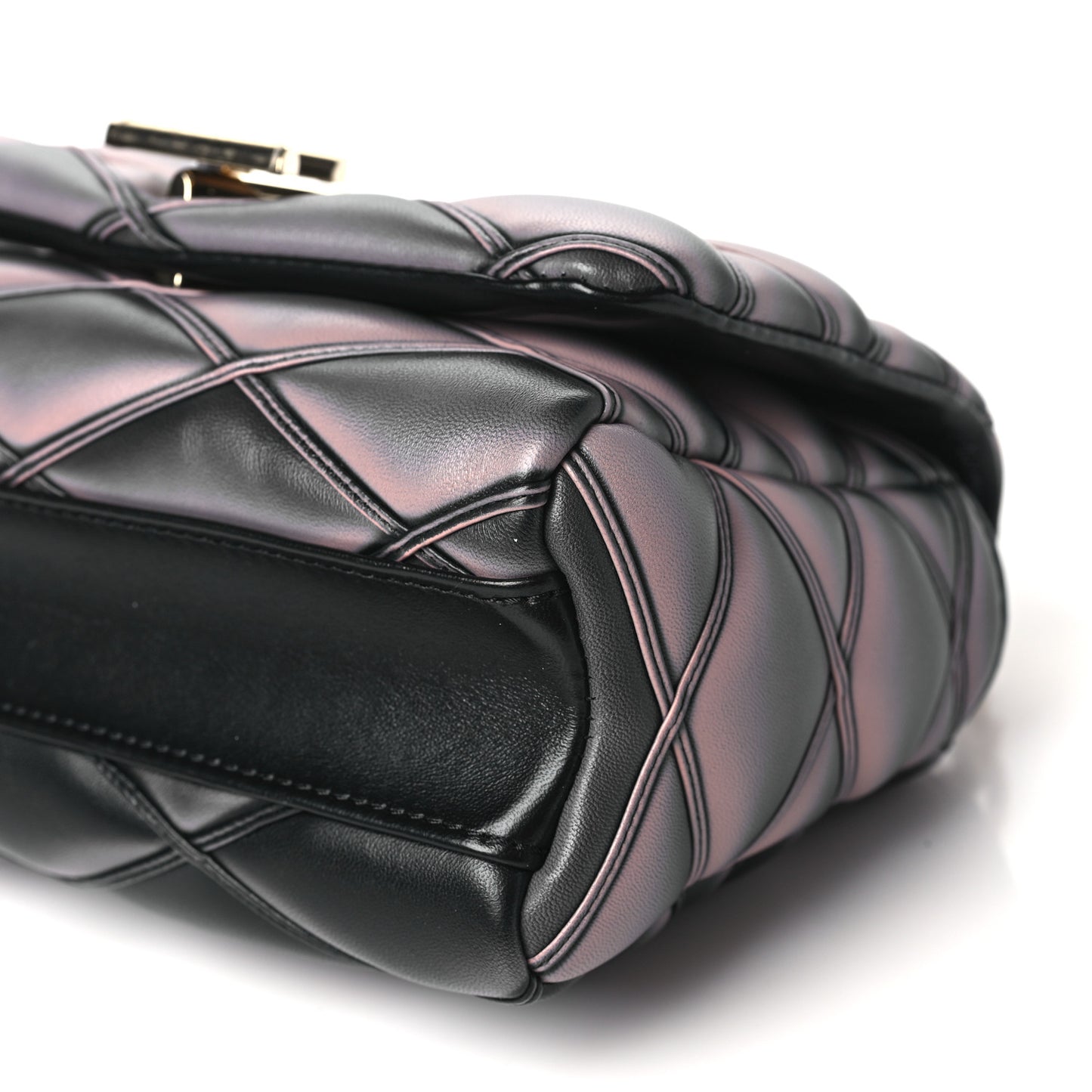 Lambskin Malletage Top Handle GO-14 MM Black Pink
