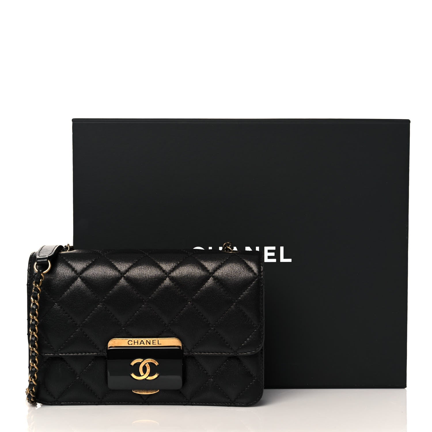 Chanel Sheepskin Quilted Mini Beauty Lock Flap Black 11 of 11