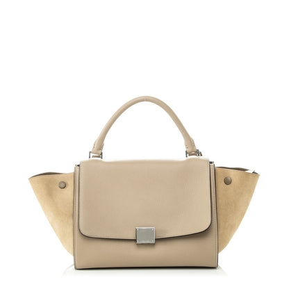 Celine Drummed Calfskin Suede Small Trapeze Dune 1 of 7
