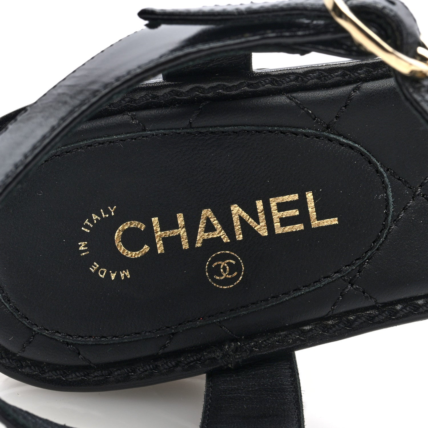 Chanel Calfskin Medallion CC Thong Sandals 36.5 Black 7 of 9