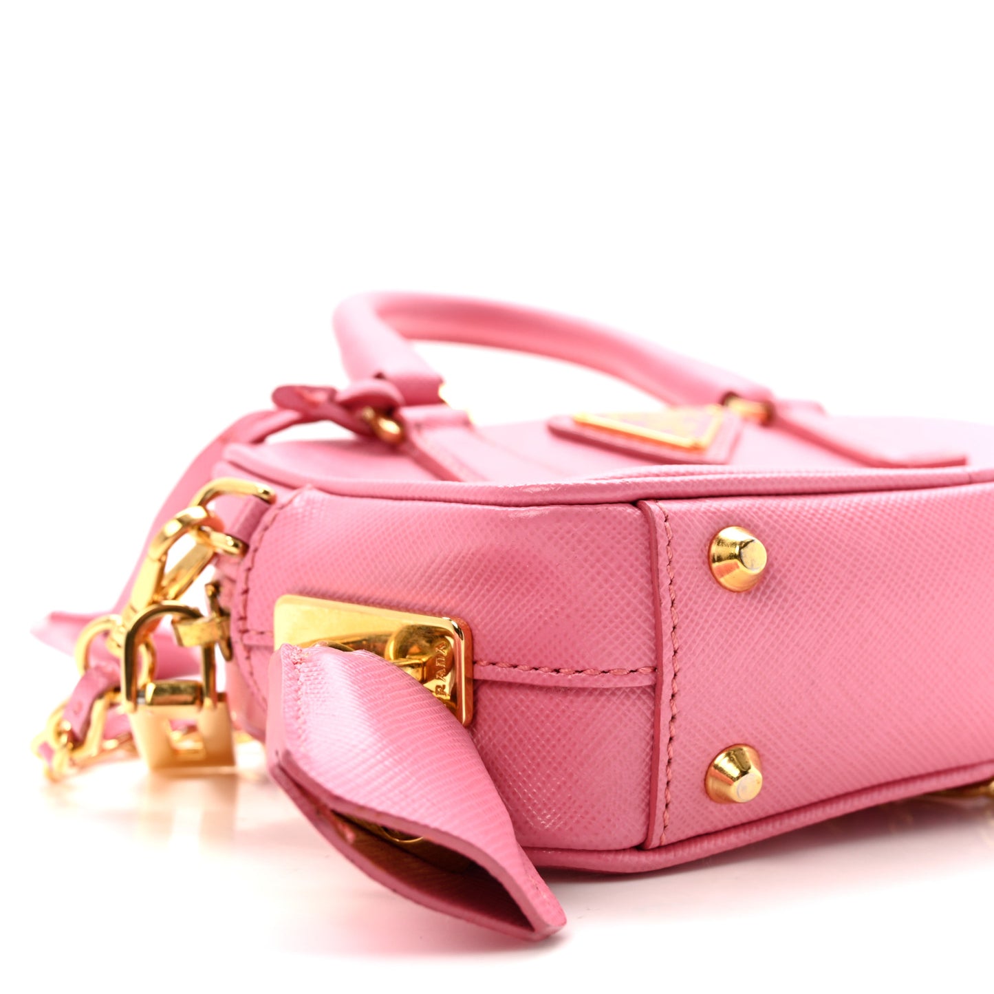 Saffiano Lux Mini Top Handle Crossbody Bag Geranio