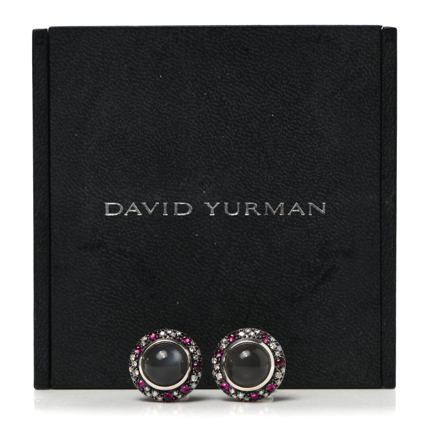 Sterling Silver Diamond Ruby Moonstone Midnight Melange Earrings