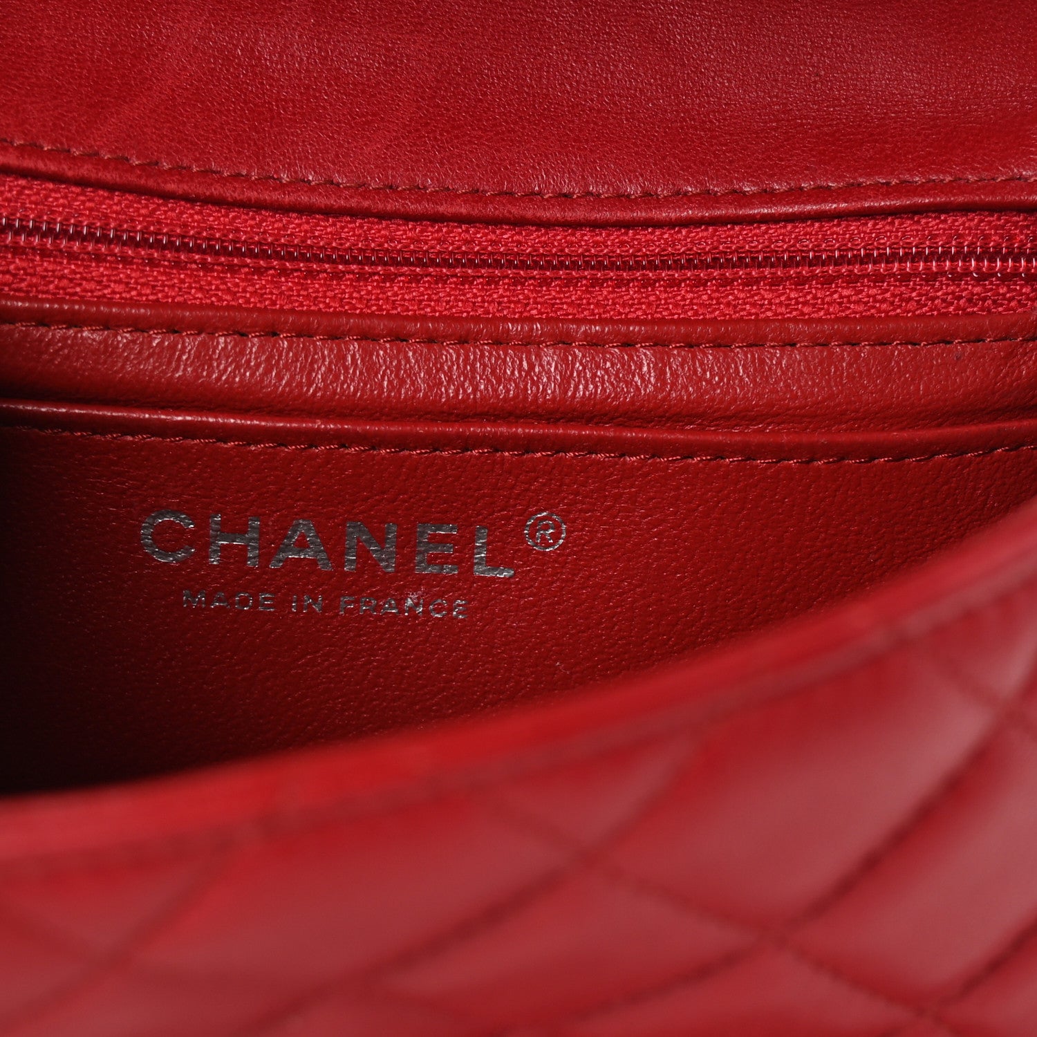 Chanel Lambskin Quilted Mini Square Flap Red 6 of 10