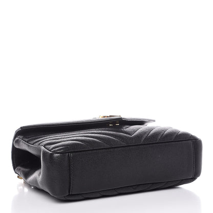 Saint Laurent Sheepskin Matelasse Chevron Monogram Medium College Bag Black 4 of 7