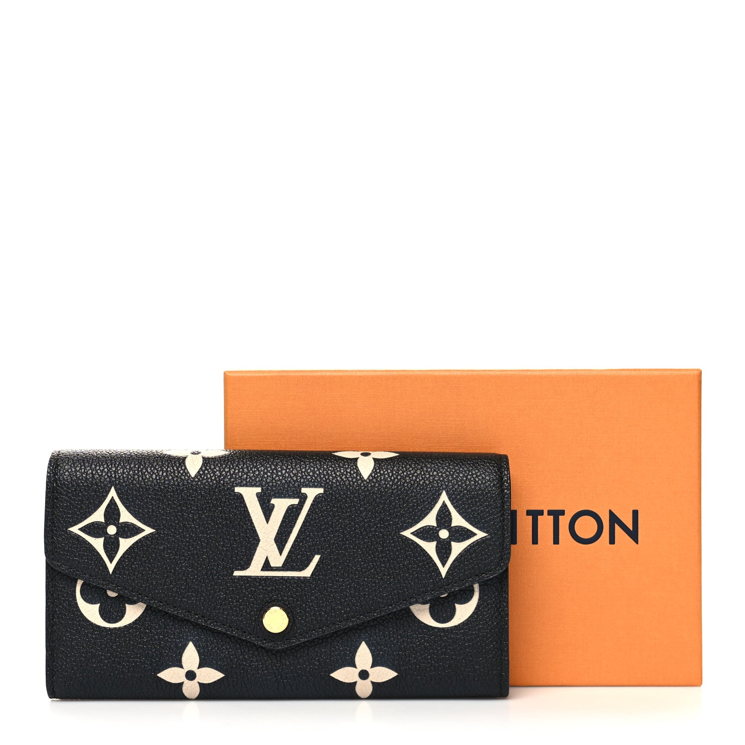 Louis Vuitton Monogram Empreinte Giant Sarah Wallet Black Beige 8 of 8