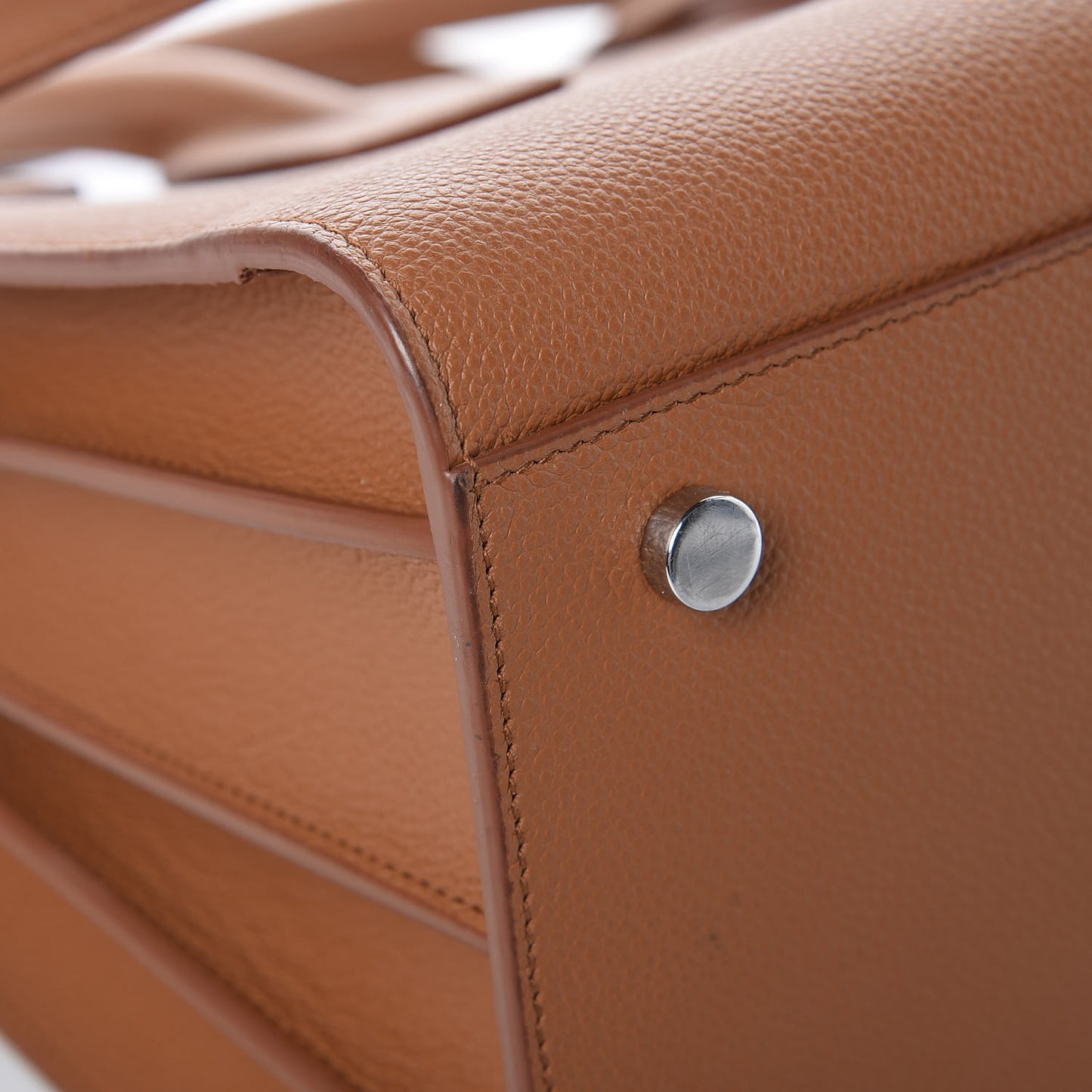 Grained Calfskin Small Sac De Jour Saddle Brown