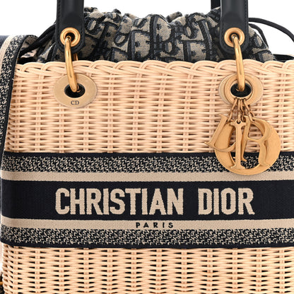 Christian Dior Wicker Oblique Medium Lady Dior Bag Blue 7 of 9