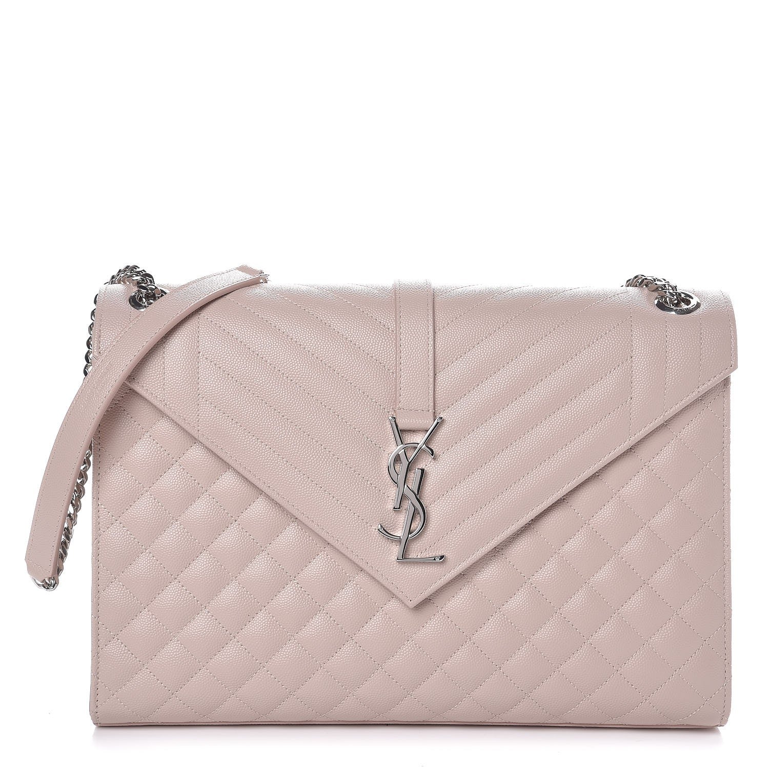Saint Laurent Grain De Poudre Textured Mixed Matelasse Large Triquilt Monogram Satchel Rose 1 of 7