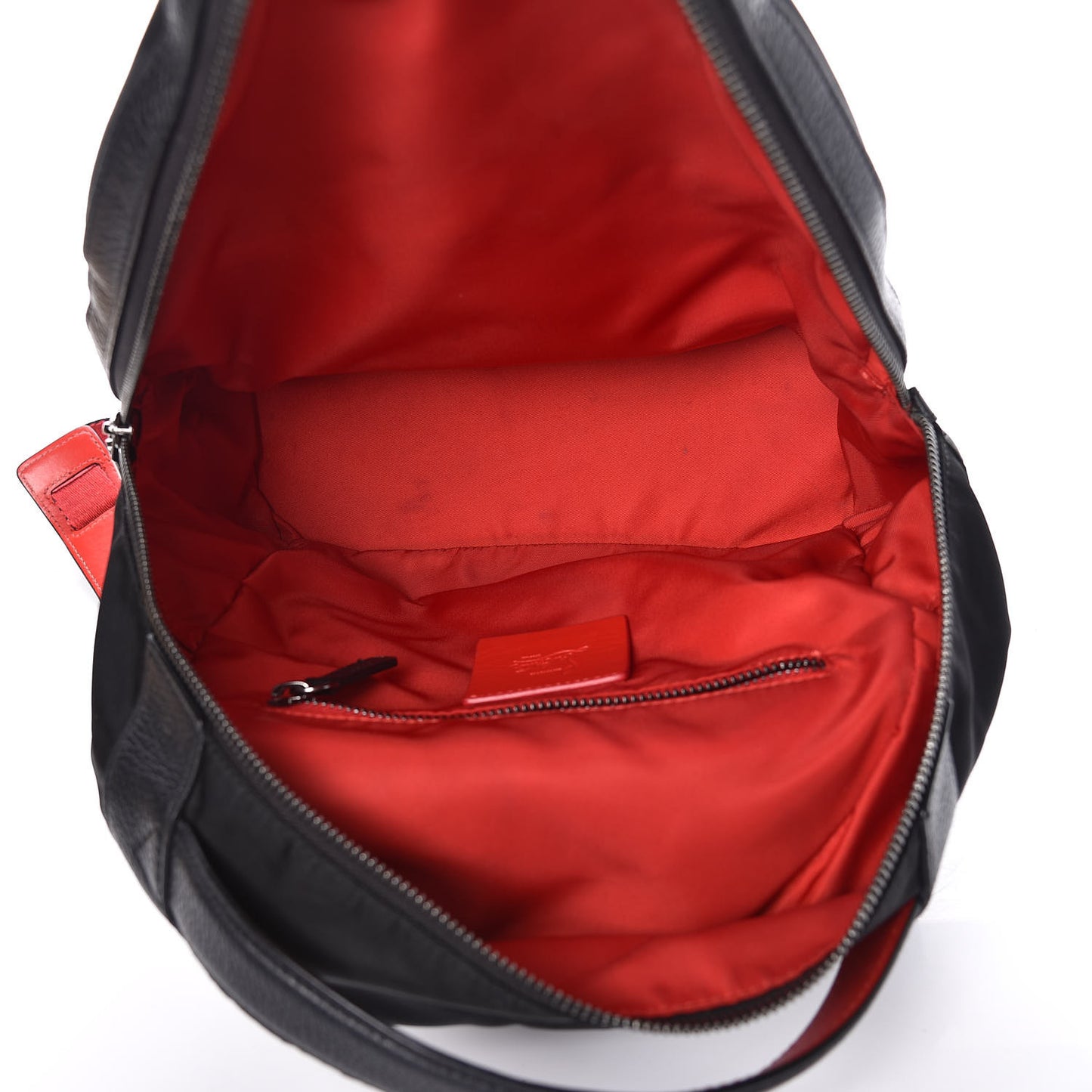 Nylon Calfskin Small Backloubi Backpack Black
