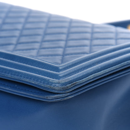 Chanel Lambskin Quilted New Medium Boy Flap Dark Navy Blue 8 of 9