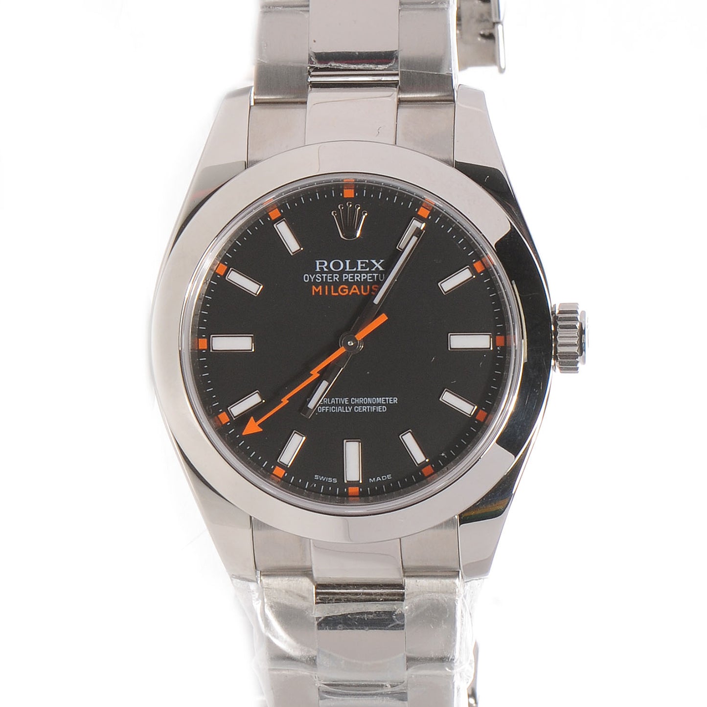 Stainless Steel 40mm Oyster Perpetual Milgauss Watch Bright Black 116400