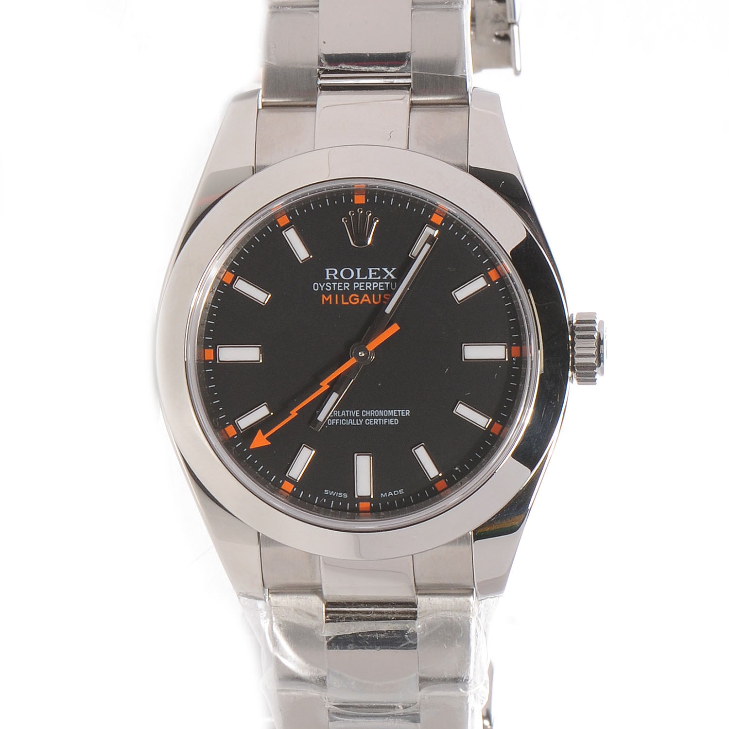 Rolex Stainless Steel 40mm Oyster Perpetual Milgauss Watch Bright Black 116400 1 of 9