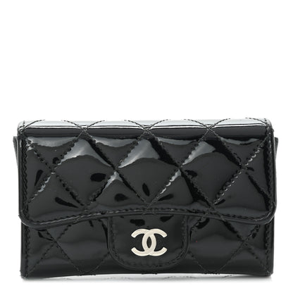 Chanel Patent Quilted Flap Card Holder Black 1 of 9