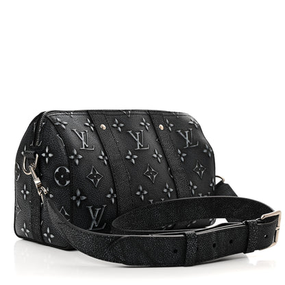 Louis Vuitton Calfskin Debossed Monogram Versailles City Keepall Charcoal 3 of 11
