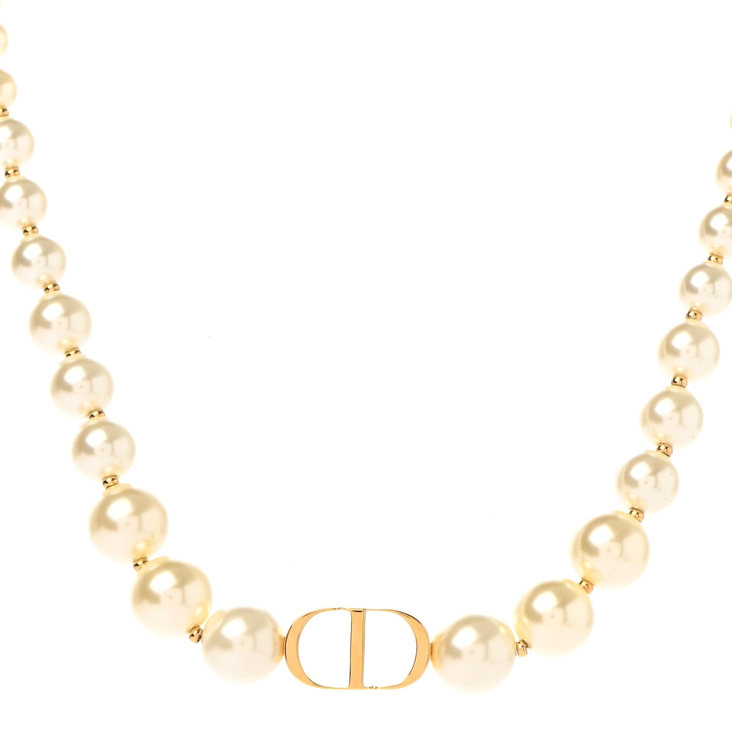 Christian Dior Pearl 30 Montaigne Choker Necklace Gold 1 of 5