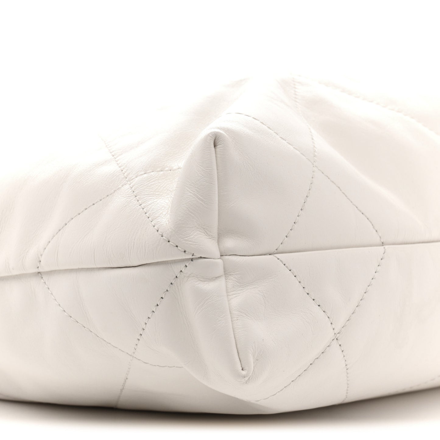 Shiny Calfskin Quilted Small Chanel 22 White