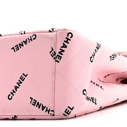 Chanel Canvas Quilted XL Jumbo Single Flap Pink 10 of 10
