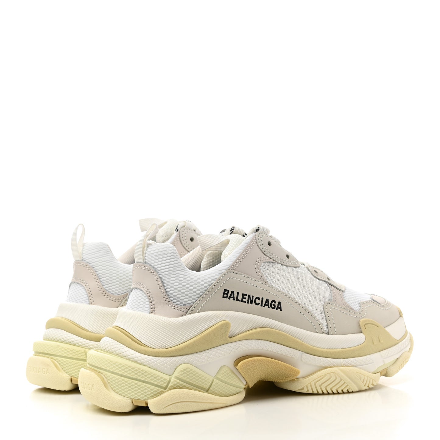 Fabric Mesh Womens Triple S Sneakers 37 White