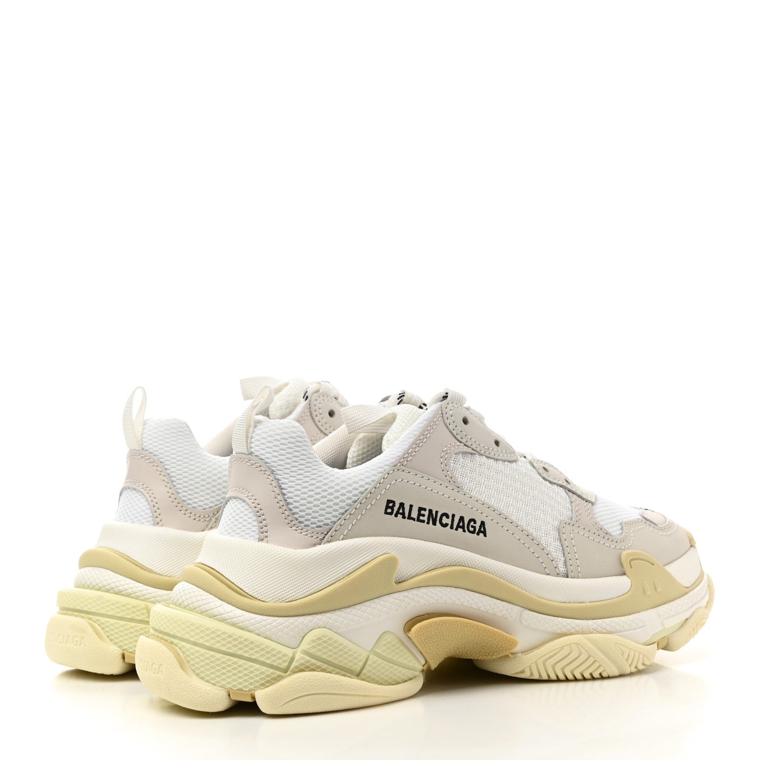 Balenciaga Fabric Mesh Womens Triple S Sneakers 37 White 3 of 9