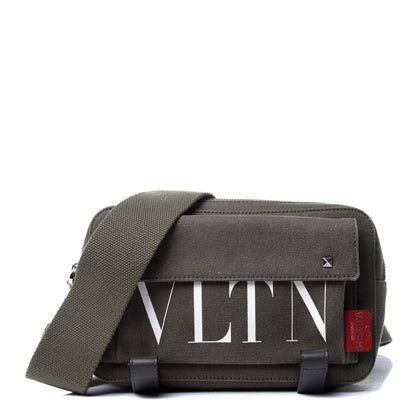 Valentino Garavani Canvas VLTN Print Rockstud Crossbody Olive 1 of 11