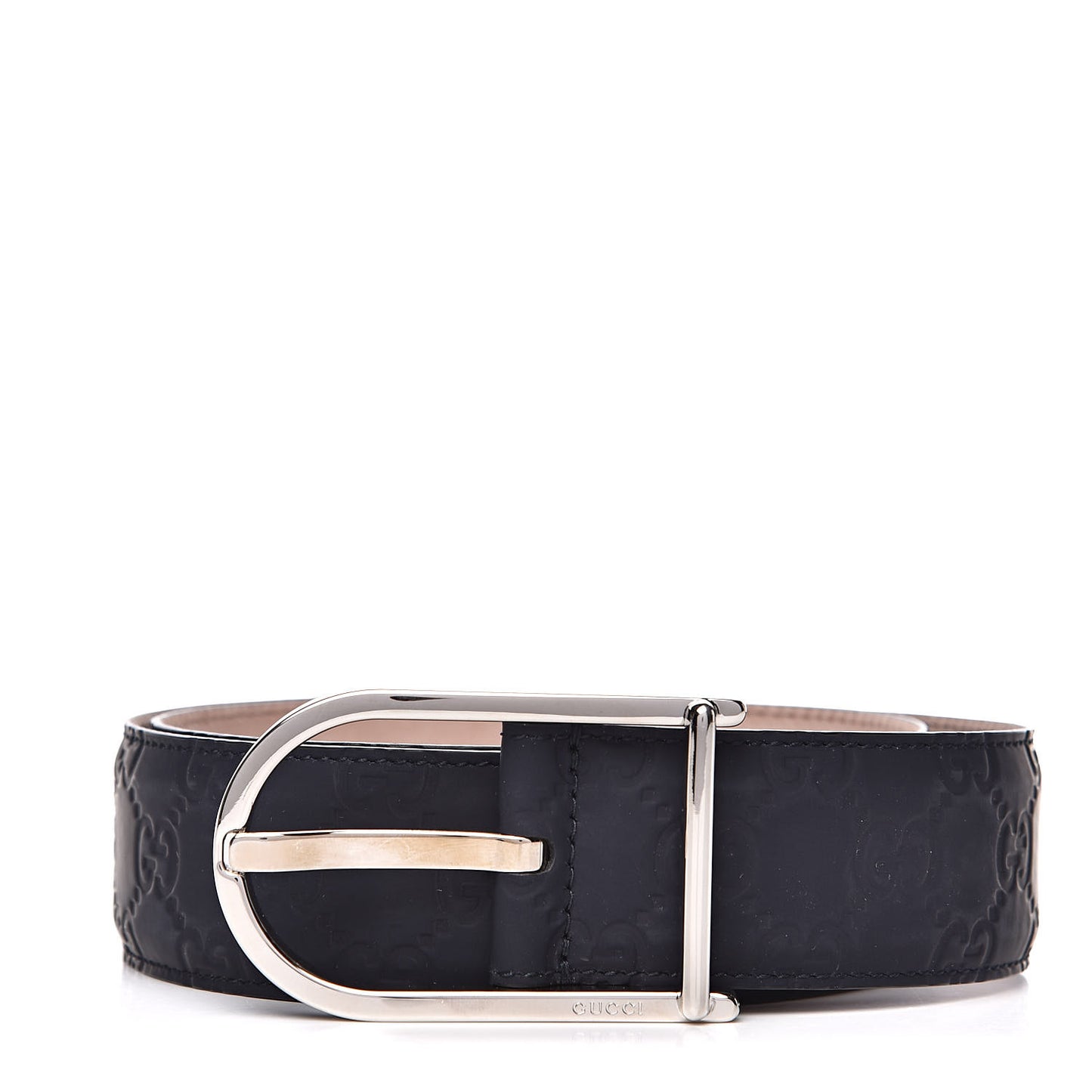 Rubber Guccissima Belt 85 34 Navy