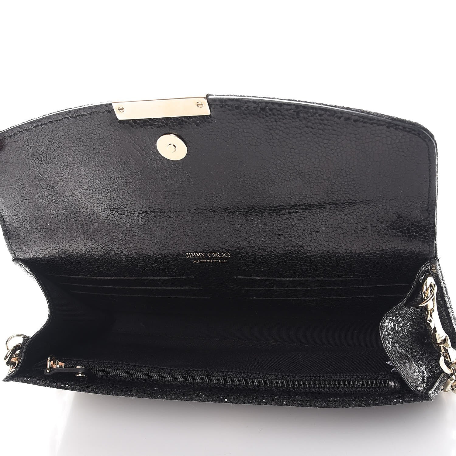 Jimmy Choo Glitter Riane Clutch Bag Black 5 of 12