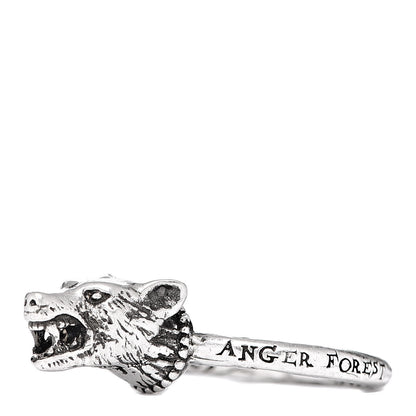 Gucci Sterling Silver Anger Forest Wolf Head Ring 57 8 3 of 6