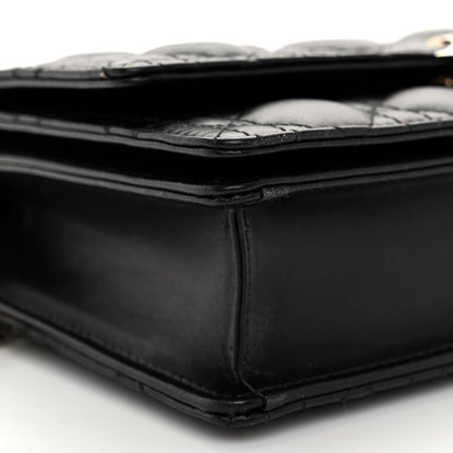 Christian Dior CHRISTIAN DIOR Lambskin Cannage Miss Dior Chain Pouch Black 8 of 9