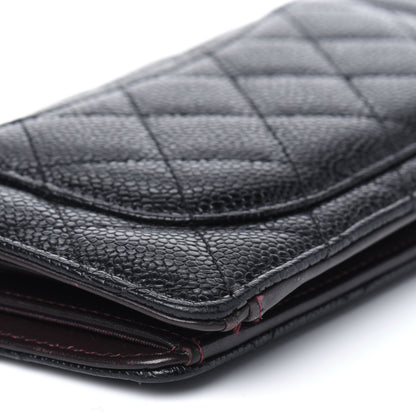 Chanel Caviar Quilted Yen Wallet Black 14 of 22