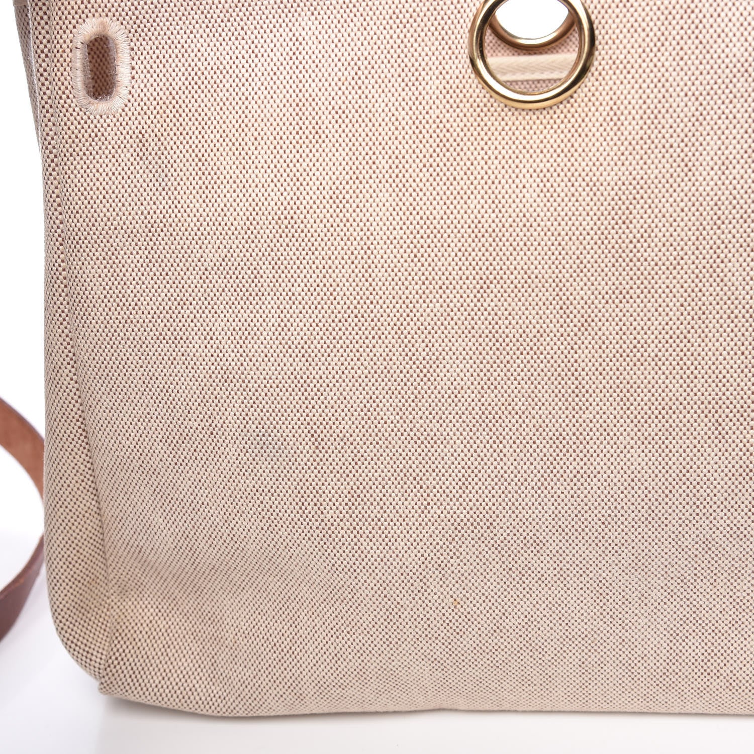 Hermes Toile Vache Calfskin Herbag 30 PM Natural 16 of 26