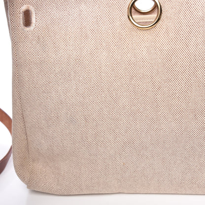 Hermes Toile Vache Calfskin Herbag 30 PM Natural 16 of 26