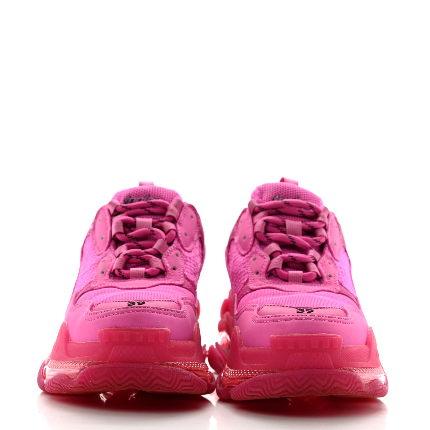 Balenciaga Fabric Mesh Clear Sole Fluo Womens Triple S Sneakers 39 Pink 3 of 11