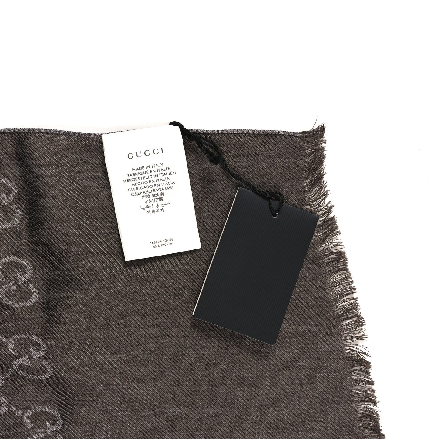 Wool Silk GG Monogram GGNat Scarf Dark Brown