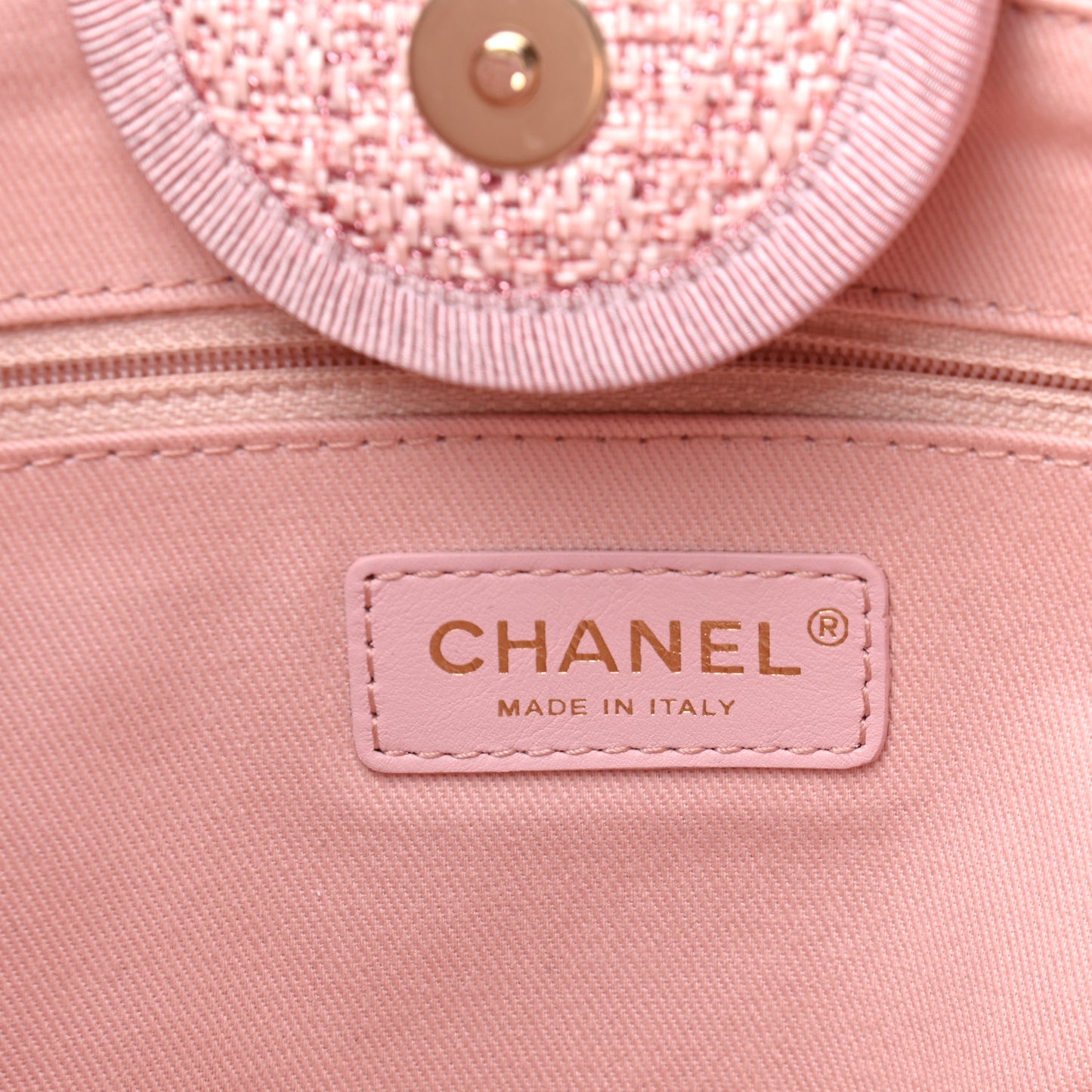 Lurex Boucle Deauville Medium Tote Pink