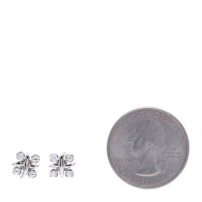 Tiffany Platinum Diamond Schlumberger Lynn Earrings 2 of 6
