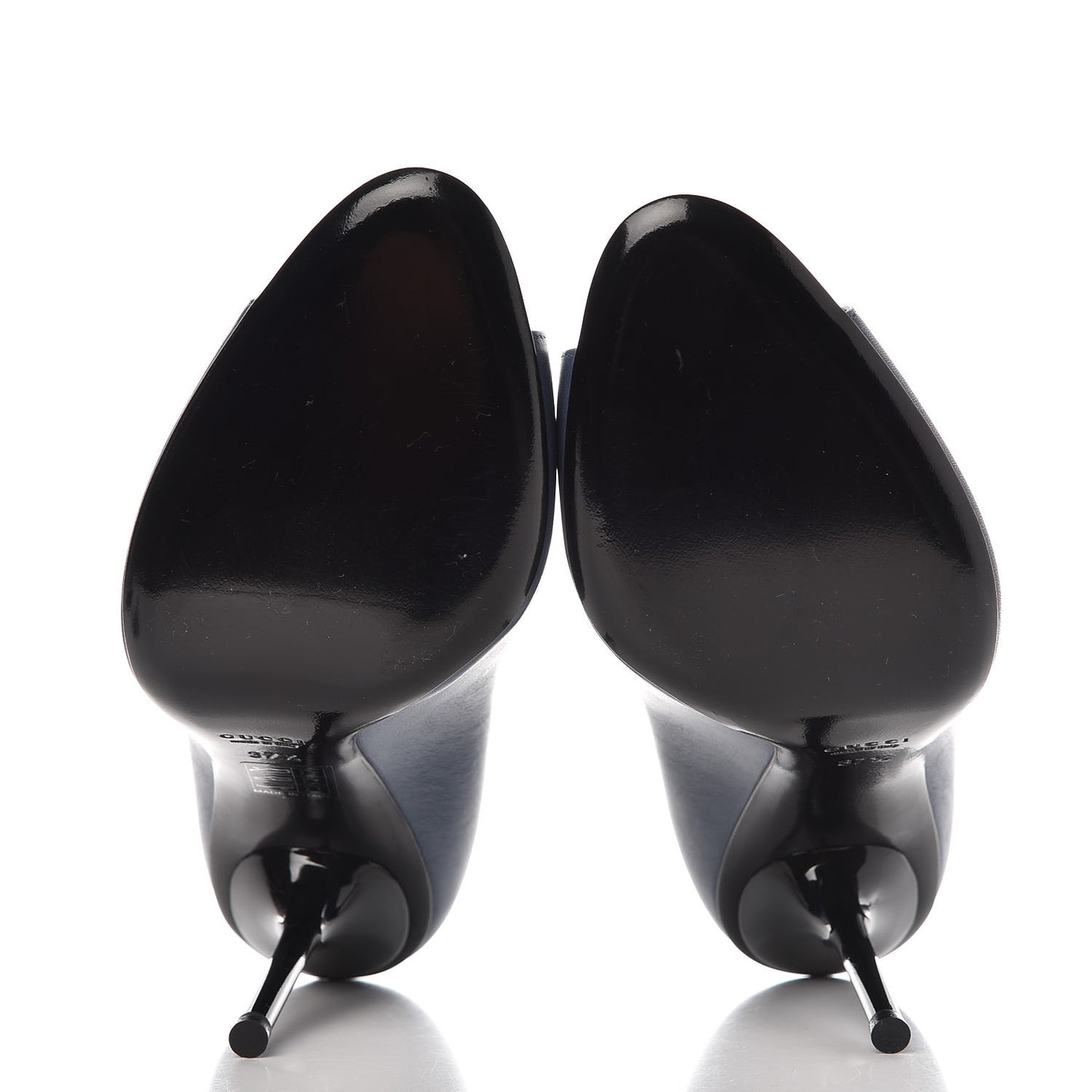 Calfskin Logo Plate Peep Toe Pumps 37.5 Admiral