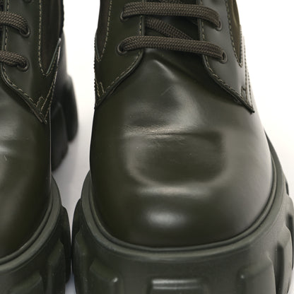 Prada Spazzolato Rois Re-Nylon Metal Triangle Logo Monolith Pouch Pocket 55mm Boots 38.5 Militare 8 of 8