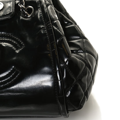Chanel Vinyl Lipstick Ligne Accordion Tote Black 12 of 14