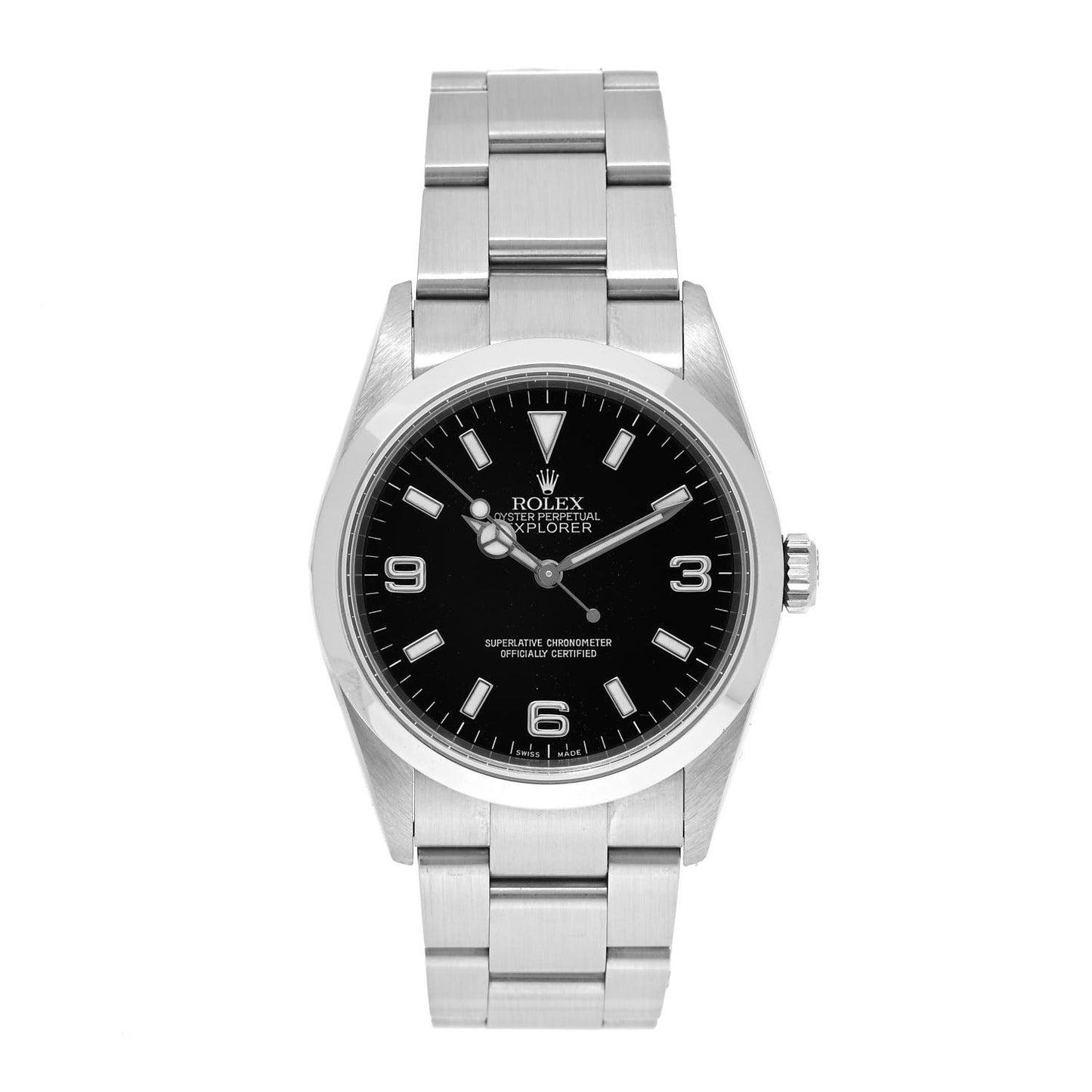 Stainless Steel 36mm Oyster Perpetual Explorer Watch Black 114270
