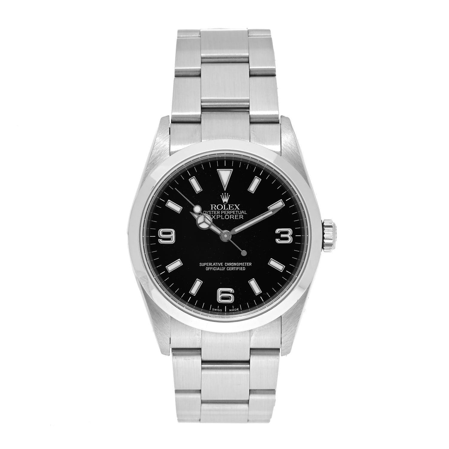 Rolex Stainless Steel 36mm Oyster Perpetual Explorer Watch Black 114270 1 of 4