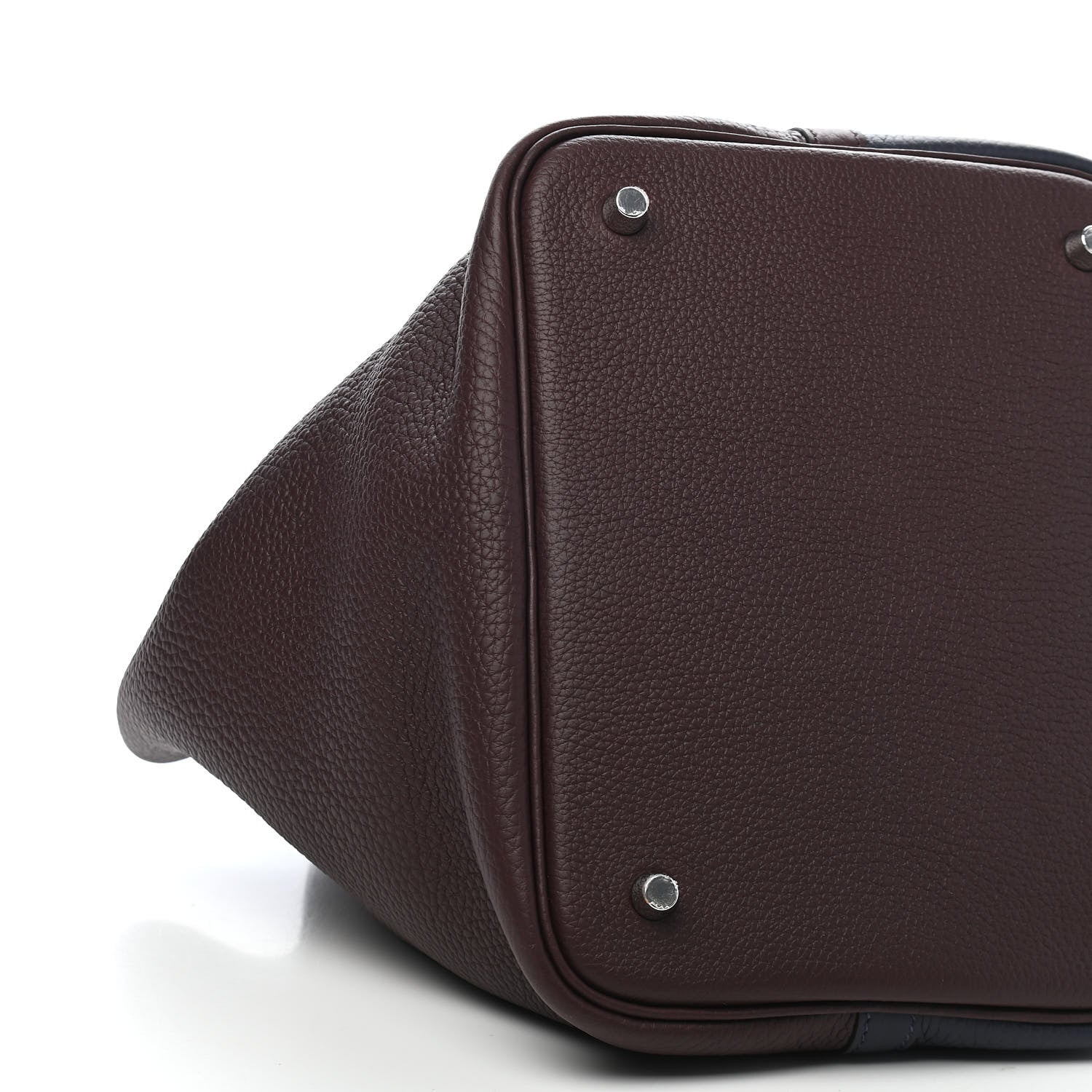 Hermes Taurillon Clemence Casaque Picotin Lock 22 MM Bleu Nuit Framboise Rouge Sellier 8 of 9