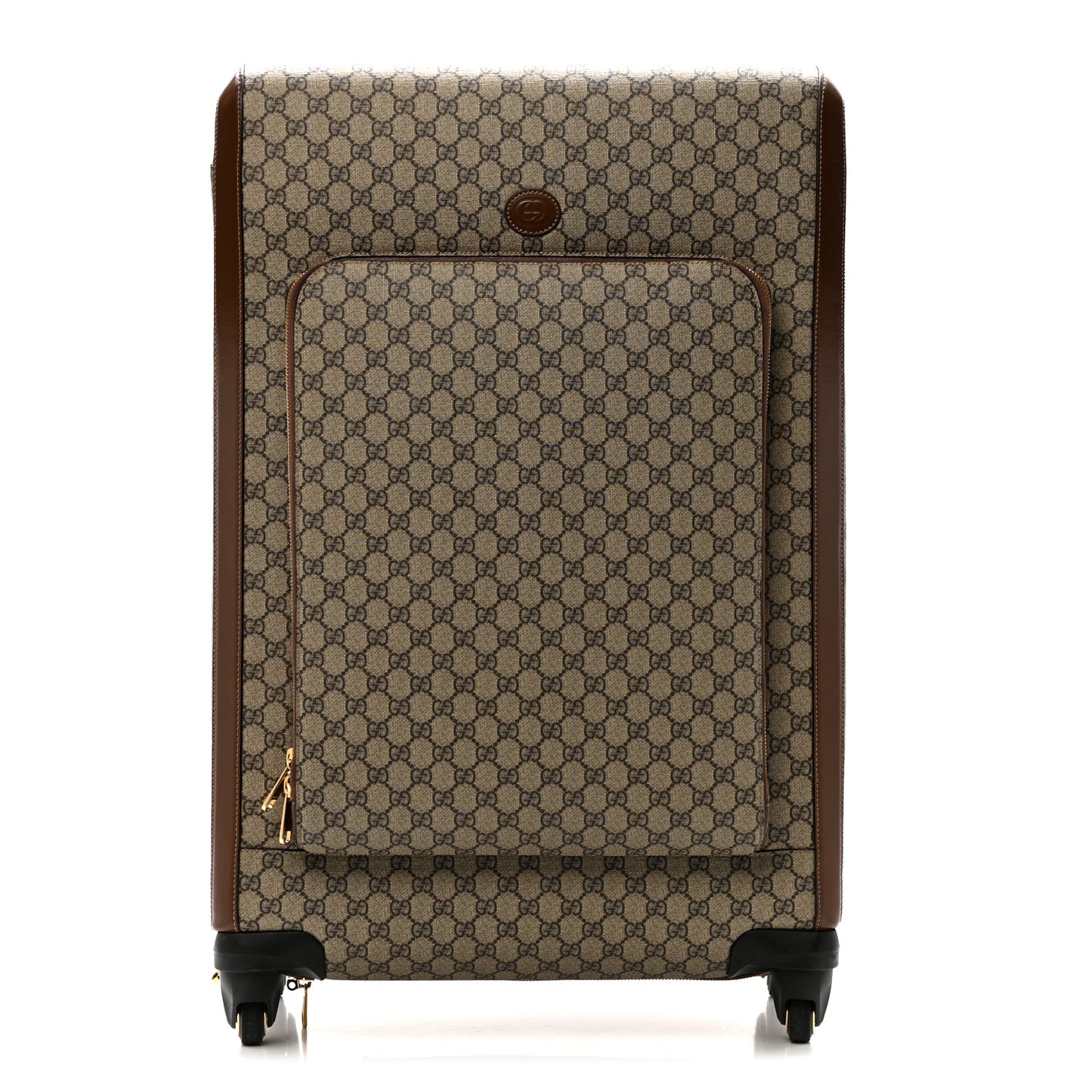 GG Supreme Monogram Azalea Calfskin Retro Interlocking G Carry On Trolley Beige Ebony Brown Sugar