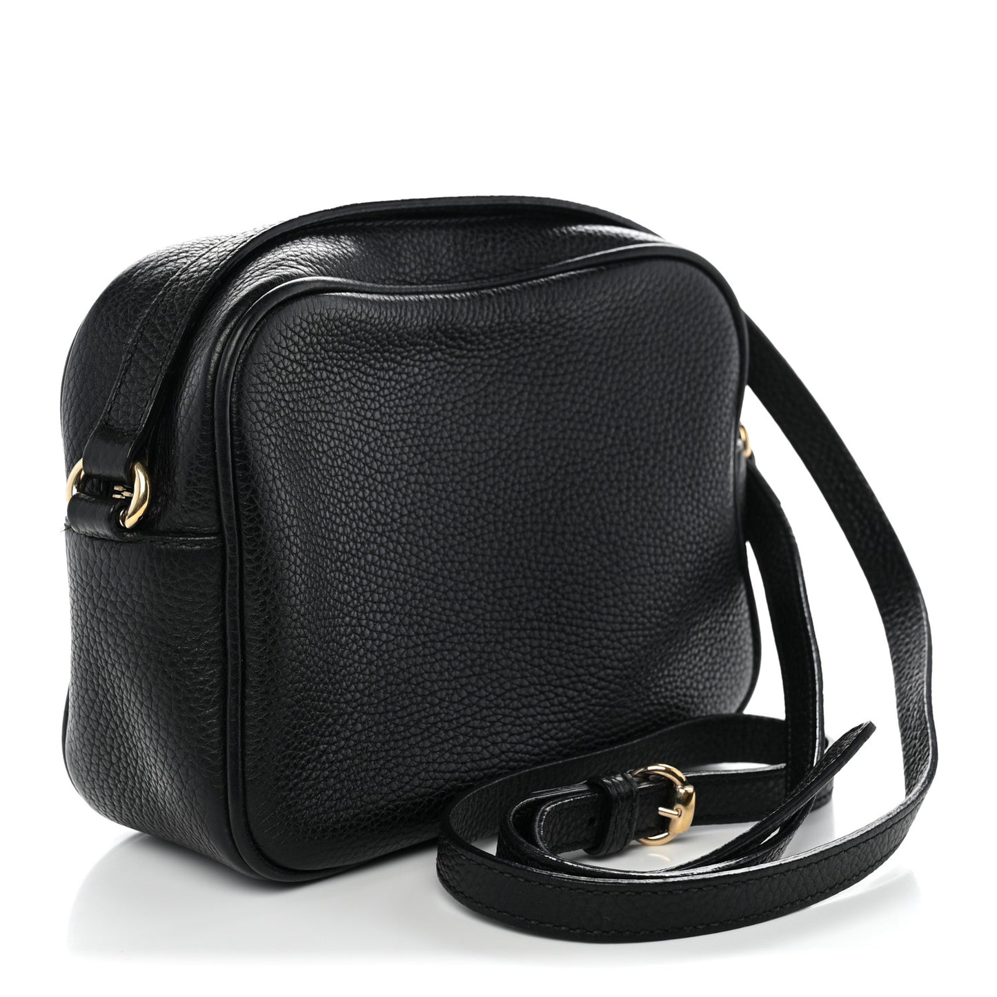 Pebbled Calfskin Small Soho Disco Bag Black