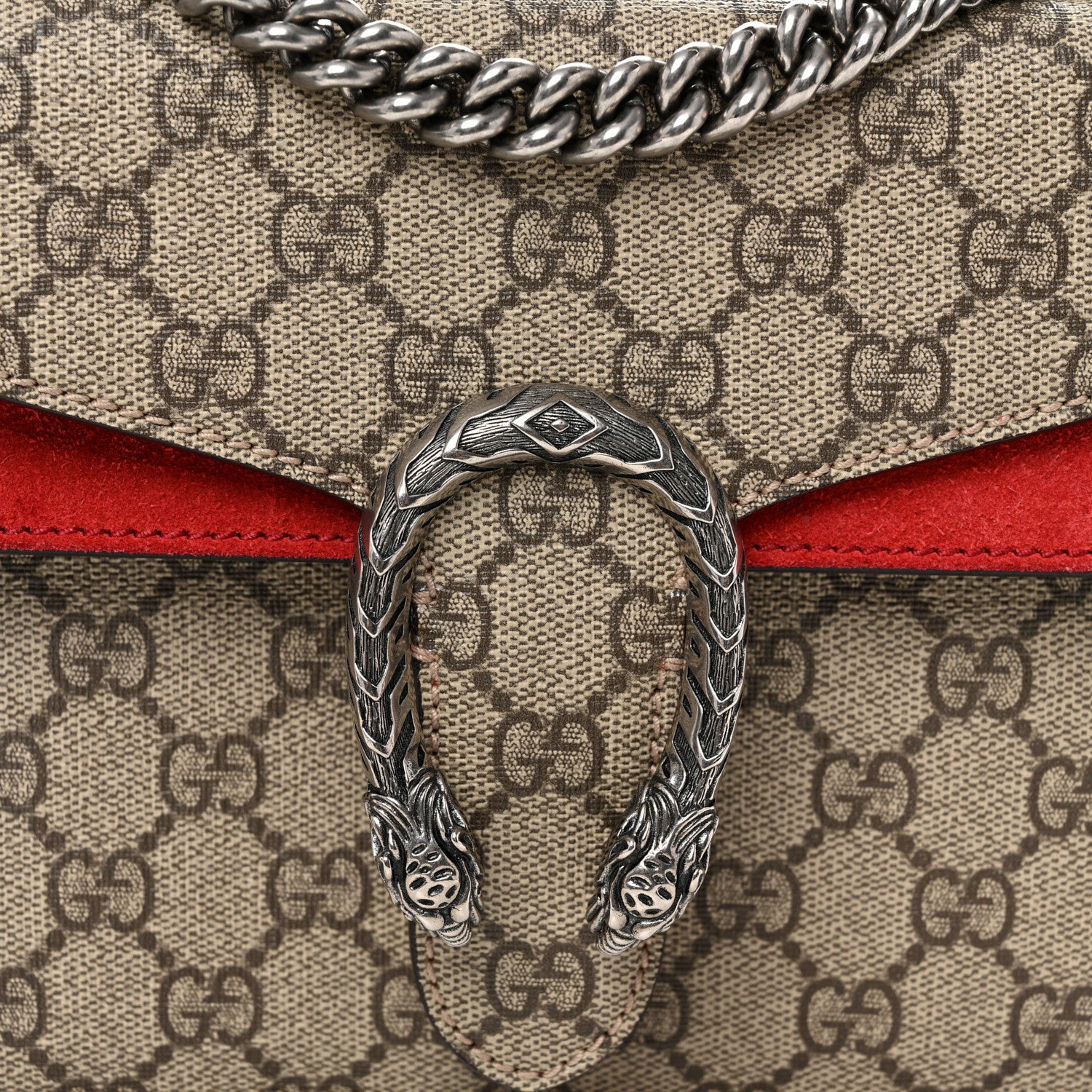 Gucci GG Supreme Monogram Mini Dionysus Shoulder Bag Hibiscus Red 8 of 11