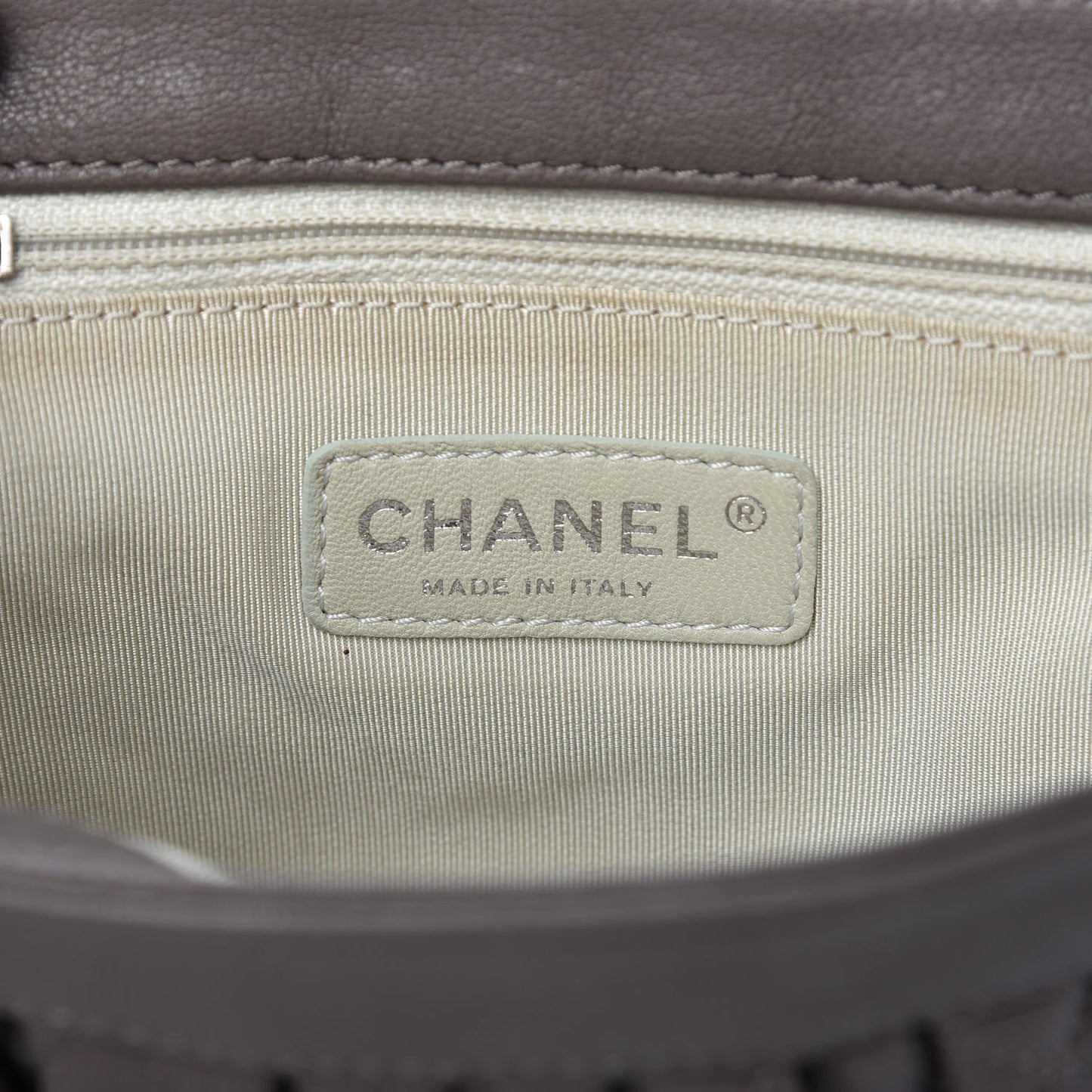 Washed Lambskin Quilted Mini Chain Around Flap Taupe