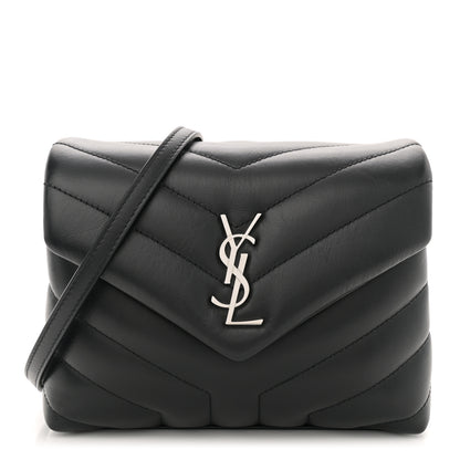 Saint Laurent Calfskin Y Quilted Monogram Toy Loulou Crossbody Bag Black 1 of 10