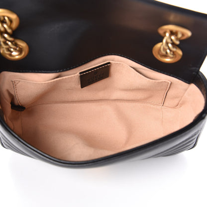 Gucci Calfskin Matelasse Mini GG Marmont Shoulder Bag Black 5 of 11
